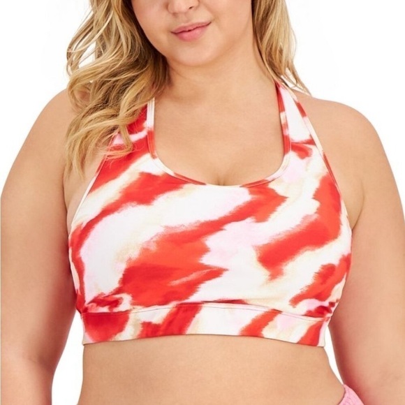 ID Ideology Women Plus Size Printed Medium-
Impact Sports athletic Bra Red - Picture 6 of 9